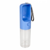DUVO+ Бутылка для собак дорожная с кнопкой, синяя, 450мл